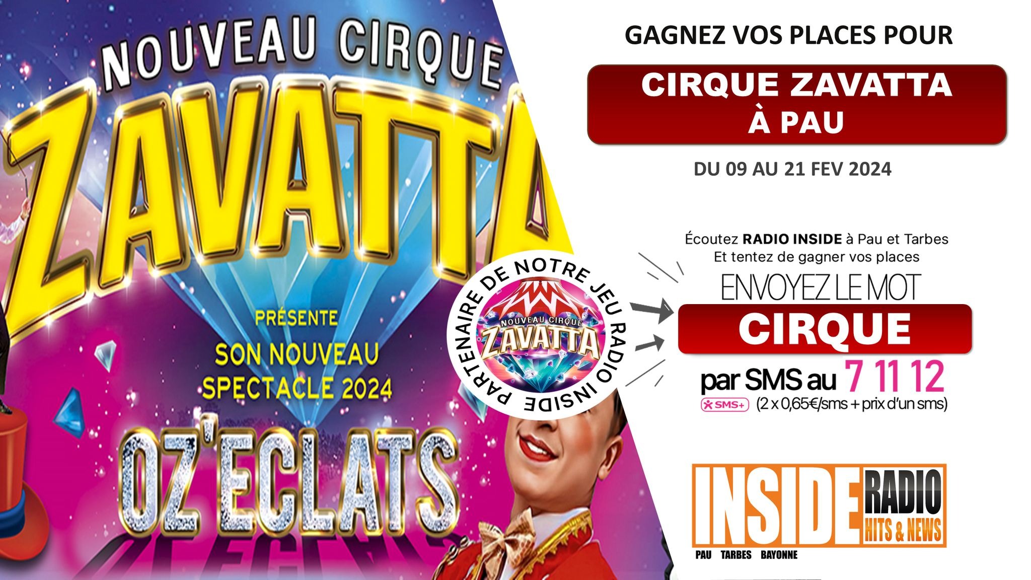 LISTE DES GAGNANTS DU CIRQUE ZAVATTA A PAU 