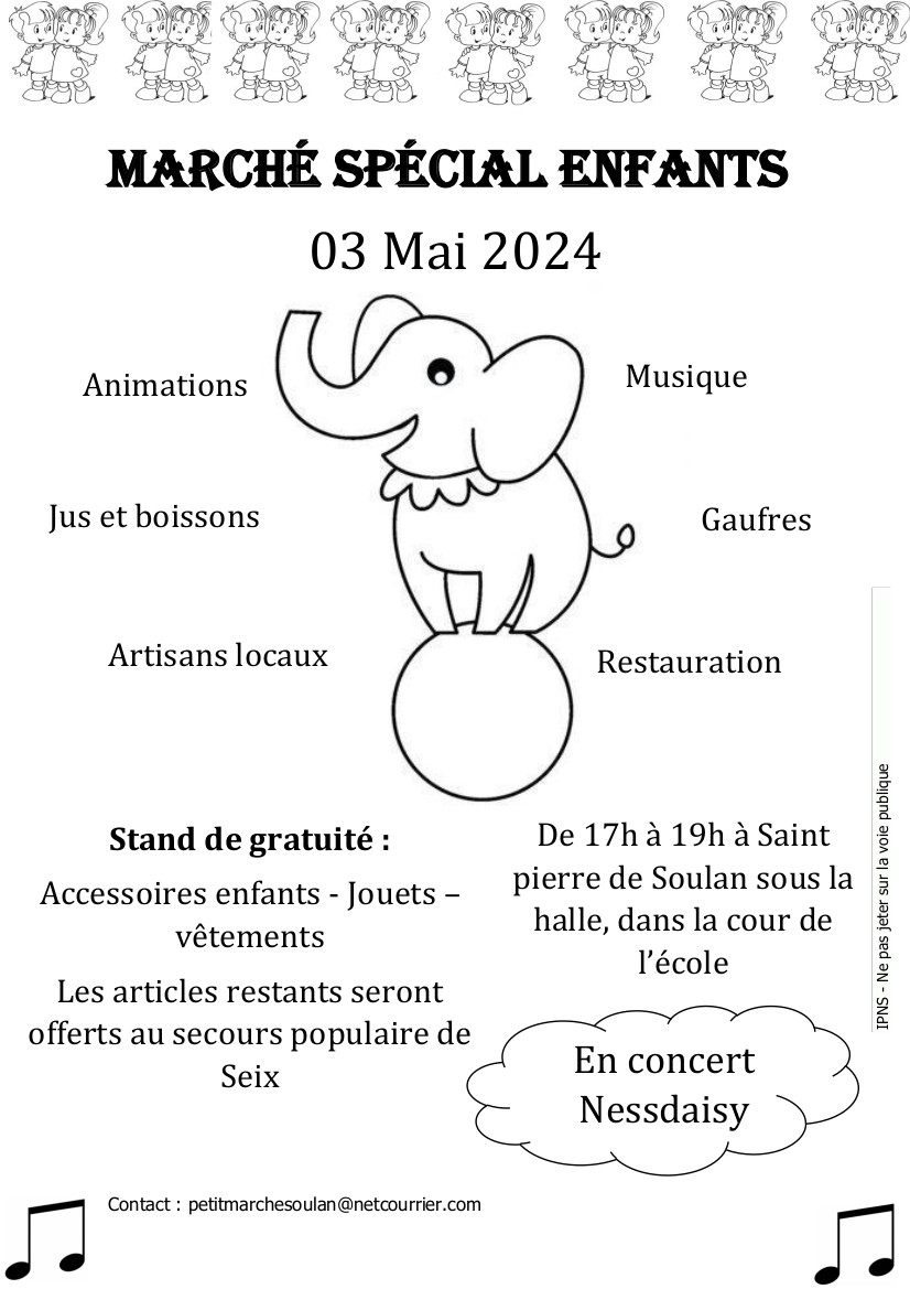 Marché spécial enfants à Soulan