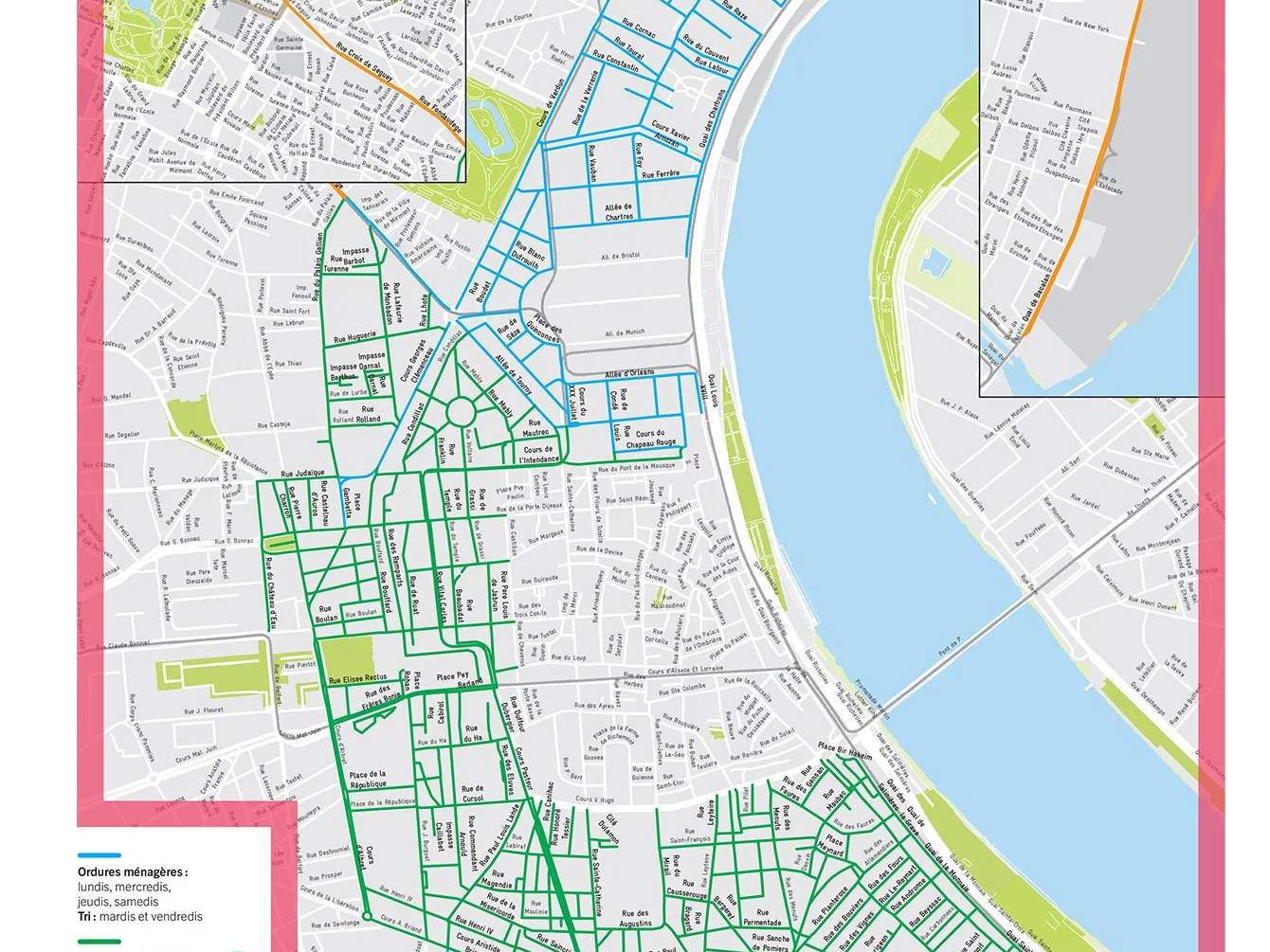 La carte du nouveau ramassage des poubelles dans la Métropole bordelaise
