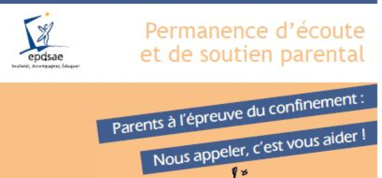 Confinement : Permanence d'écoute et de soutien parental