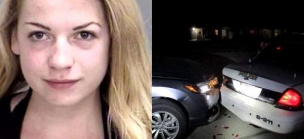 Topless, elle fonce dans une voiture de police
