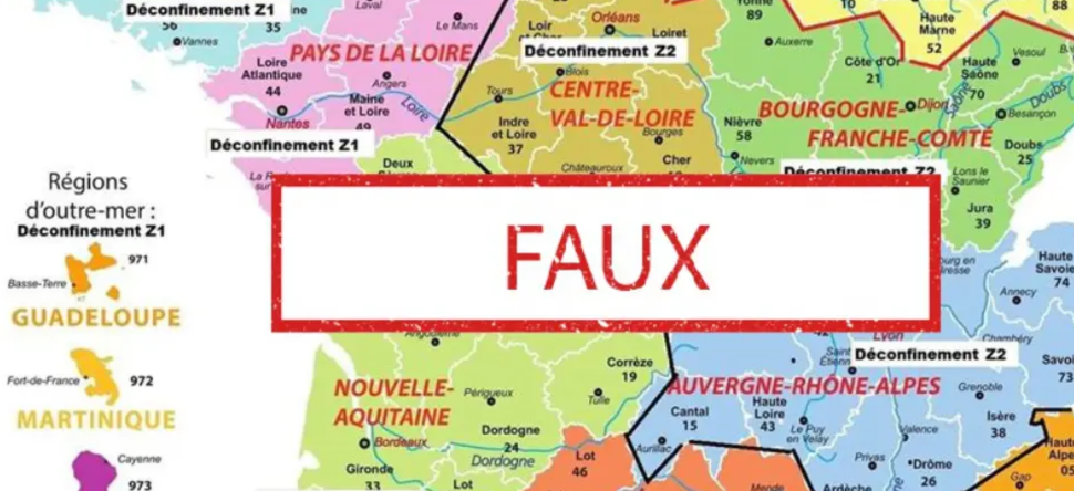 Fake news : une fausse carte montrant les étapes du déconfinement...