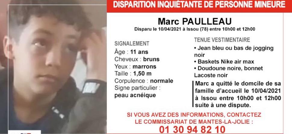 Appel à témoins : l'adolescent de 11 ans retrouvé